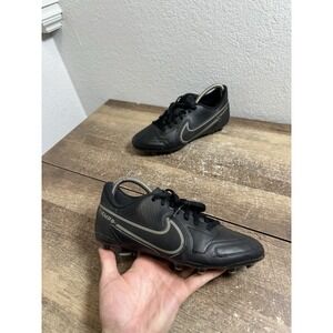 Nike Tempo Black & Silver Legend Pack Soccer Cleats Size 6Y DA1331-004